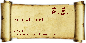 Peterdi Ervin névjegykártya